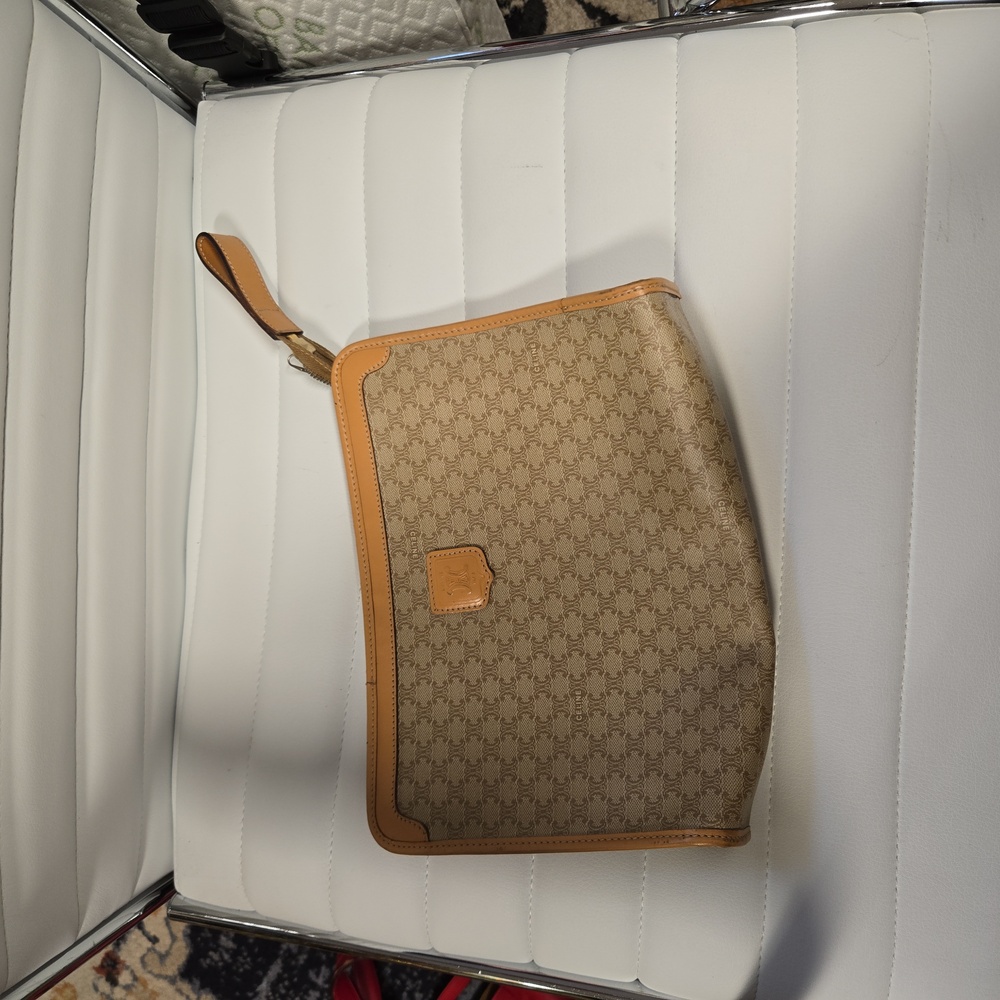 Celine Tan and Brown Clutch Wristlet